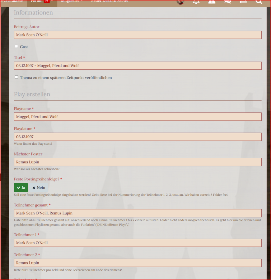 Postingreihenfolge und Teilnehmeranzahl
